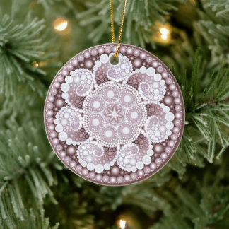 Décoration En Céramique Juin Birthstone Pearl Mandala Ornament