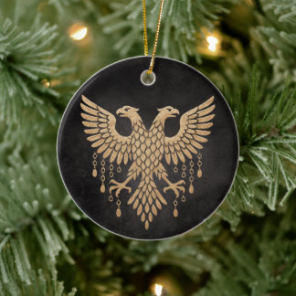 Décoration En Céramique Jumeau Doré Corbeau Mythologie Nordique Noir