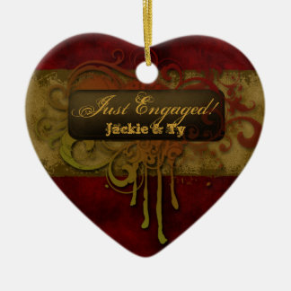Décoration En Céramique Juste Engagé Grunge Red Gold Heart