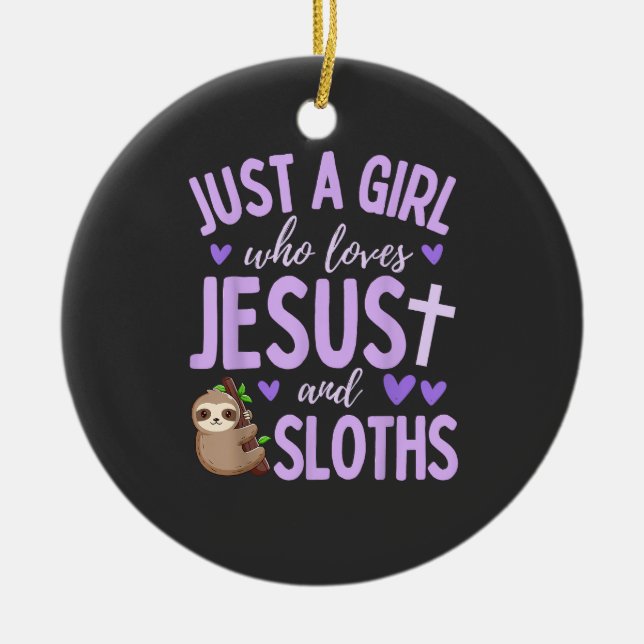 Décoration En Céramique Juste une fille qui aime Jésus et les paresseux ch (Devant)