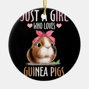 Décoration En Céramique Juste Une Fille Qui Aime La Guinée Cochons Lover