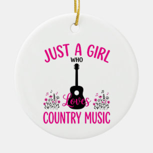Décoration En Céramique juste une fille qui aime la musique country, Musiq