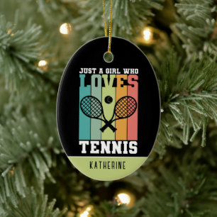 Décoration En Céramique Juste une fille qui aime le tennis   Cadeaux du jo
