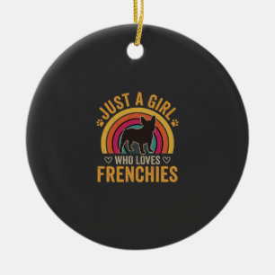 Décoration En Céramique Juste une fille qui aime les Frenchies Rétro Chien