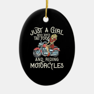 Décoration En Céramique Juste une fille qui aime les motos Funny Art Gift.