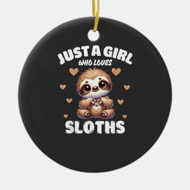 Décoration En Céramique Juste une fille qui aime les paresseux, T-shirt po (Devant)