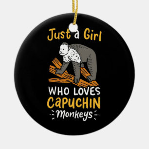 Décoration En Céramique Juste Une Fille Qui Aime Les Singes Capucins