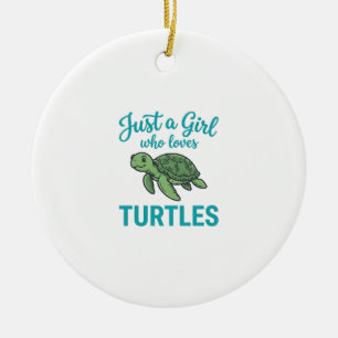 Décoration En Céramique Juste une fille qui aime les tortues gravure vinta
