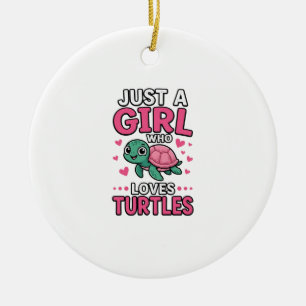 Décoration En Céramique Juste une fille qui aime les tortues Vecteur de to