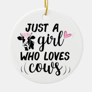 Décoration En Céramique Juste une fille qui aime les vaches