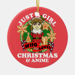 Décoration En Céramique Juste une fille qui aime Noël et l'elfe d'anime