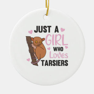 Décoration En Céramique Juste Une Fille Qui Aime Tarsiers Mignonne Singe