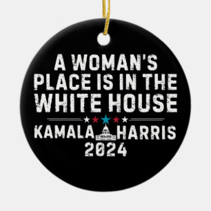 Décoration En Céramique Kamala Harris 2024 - La place d'une femme est en b