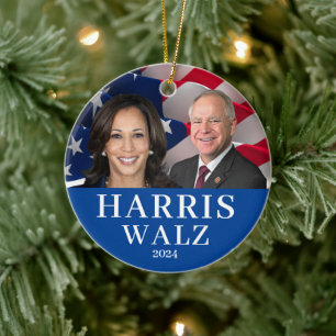 Décoration En Céramique Kamala Harris Et Tim Walz 2024