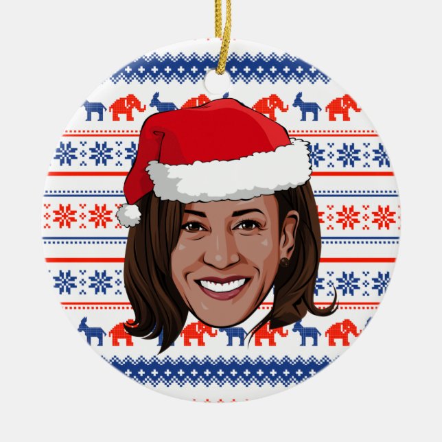 Décoration En Céramique Kamala Harris Noël (Devant)