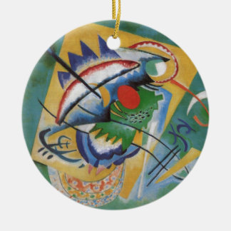 Décoration En Céramique Kandinsky rouge ovale Abstraite oeuvre d'art vert