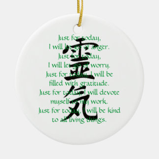 Décoration En Céramique Kanji et préceptes de Reiki avec Usui