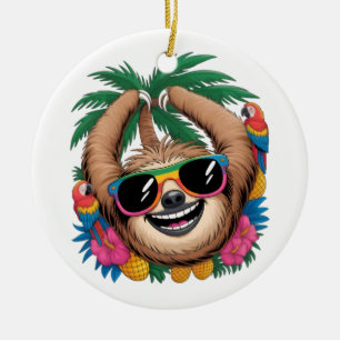 Décoration En Céramique Kawaii Paresseux Tropical – Vibrations Été Douces