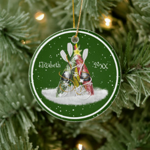 Décoration En Céramique Kayak Christmas Tree kayaks pagaies personnalisées
