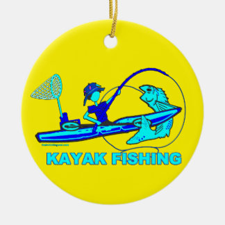 Décoration En Céramique Kayak Fishing Royal Blue Aqua