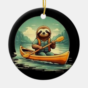 Décoration En Céramique Kayak Paresseux Amoureux de Canoë Animaux Drôles V