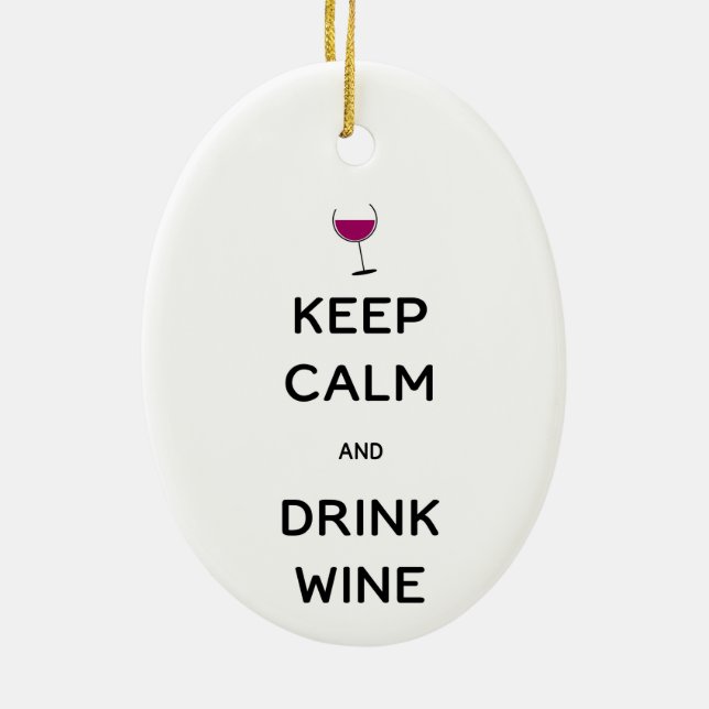 Décoration En Céramique Keep Calm and Drink Wine (Dos)