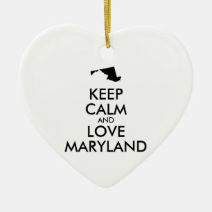 Décoration En Céramique KEEP CALM et LOVE MARYLAND personnalisables