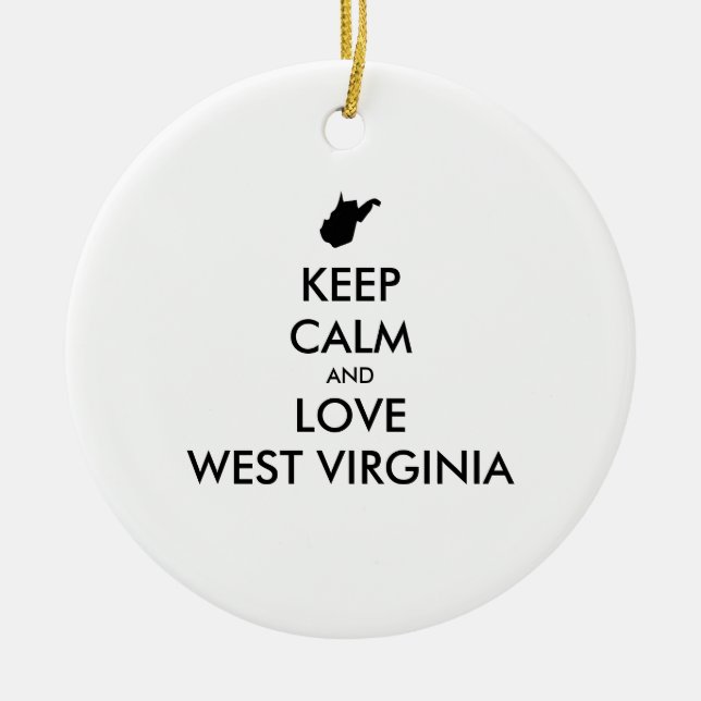 Décoration En Céramique KEEP CALM et LOVE WEST VIRGINIA (Devant)