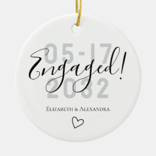 Décoration En Céramique Keepsaké Couple Names Année Engagée