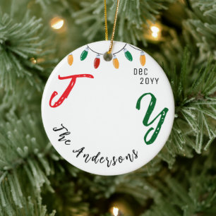 Décoration En Céramique Keepsaké Family Photo White Joy Festive Noël