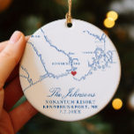 Décoration En Céramique Kennebunkport Maine Carte Mariage Photo Noël<br><div class="desc">Commémorez votre journée spéciale avec notre Mariage Personnalisé Navy Blue Kennebunkport Map Keepsaké Noël Ornament. Doté d'une carte élégante de Kennebunkport, dans le Maine, cet ornement est le parfait souvenir côtier. Personnalisez-le avec votre photo de mariage sur le dos pour créer un souvenir de vacances chéri. Idéal pour les couples...</div>