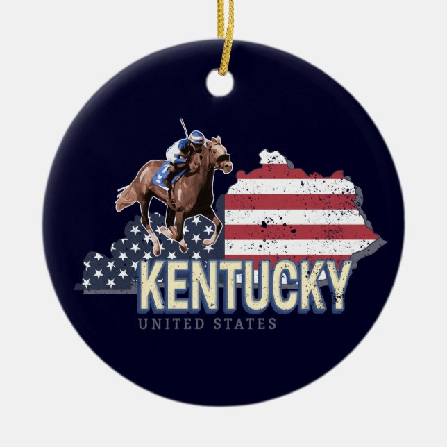 Décoration En Céramique Kentucky United States Retro State Map Vintage USA (Devant)