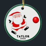 Décoration En Céramique Kickball Noël 2023 Collectible<br><div class="desc">Design à thème Kickball avec joueur de kickball Père Noël. Modifiez le texte pour ajouter l'année et le nom de votre joueur de kickball favori.</div>