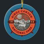 Décoration En Céramique Kings Canyon National Park Mule Deer Retro Compass<br><div class="desc">Kings Canyon vector artwork design. The park is known for its huge sequoia trees,  notably the gigantic General Grant Tree in Grant Grove.</div>