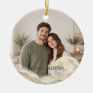 Décoration En Céramique Kintsugi Moon Custom Photo Ornament