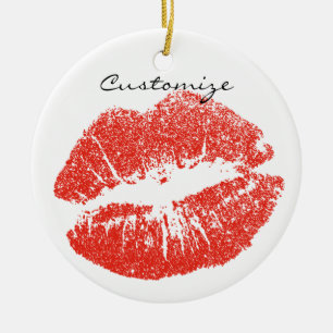 Décoration En Céramique Kissing Red lips