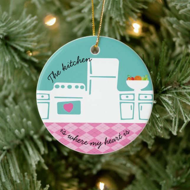 Décoration En Céramique Kitchen where my heart is baker cooking Christmas (Arbre)