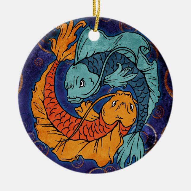 Décoration En Céramique Koi Fish (Devant)