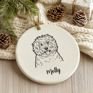 Décoration En Céramique Komondor personnalisé Noël Chien