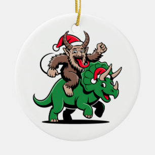 Décoration En Céramique Krampus Monter Un Dinosaure Père Noël Mal De Noël