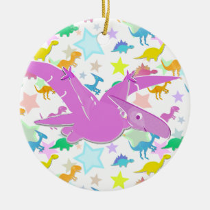 Décoration En Céramique La bande dessinée Pteranodon de couleur tient le