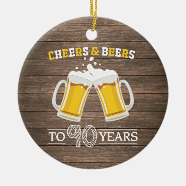 Décoration En Céramique La bière rustique à 90 ans (Devant)
