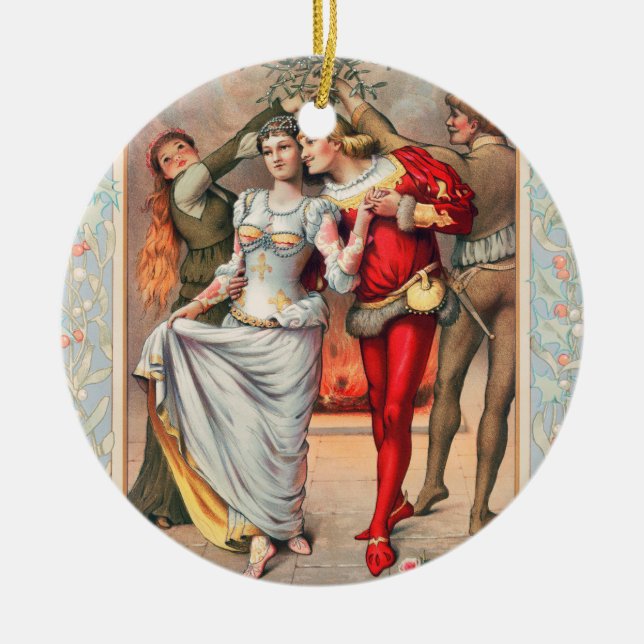 Décoration En Céramique La carte de Noël de Prang (vers 1886)  (Devant)