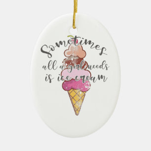 Décoration En Céramique La Crème De Glace L'Amoureux Du Cadeau La Fille A