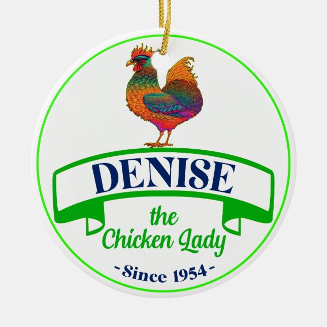 Décoration En Céramique La dame du poulet (Devant)