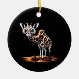 Décoration En Céramique La girafe fondante, design d'art surréaliste drôle