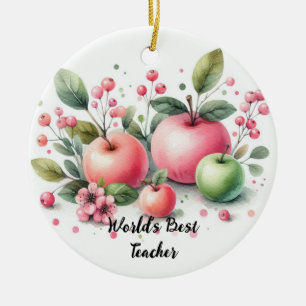 Décoration En Céramique La joie de la pomme pour le meilleur enseignant du
