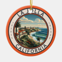 La Jolla California Coastline Travel Art Retro