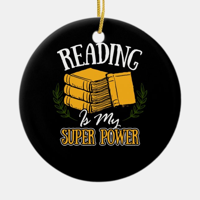 Décoration En Céramique La lecture est ma super puissance (Devant)