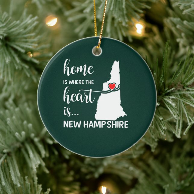 Décoration En Céramique La maison du New Hampshire est le coeur (Arbre)